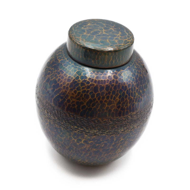 Shimakurado - Copper Forged Tea Caddy " Urn " (S) Blue