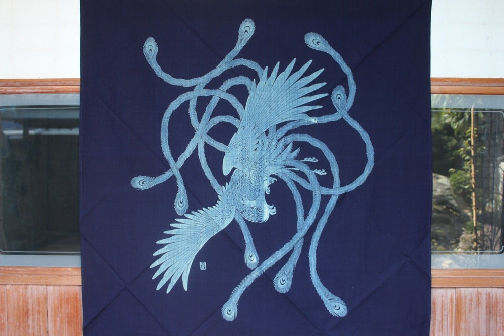 INDIGO Furoshiki Cloth - Bassen (Houou)